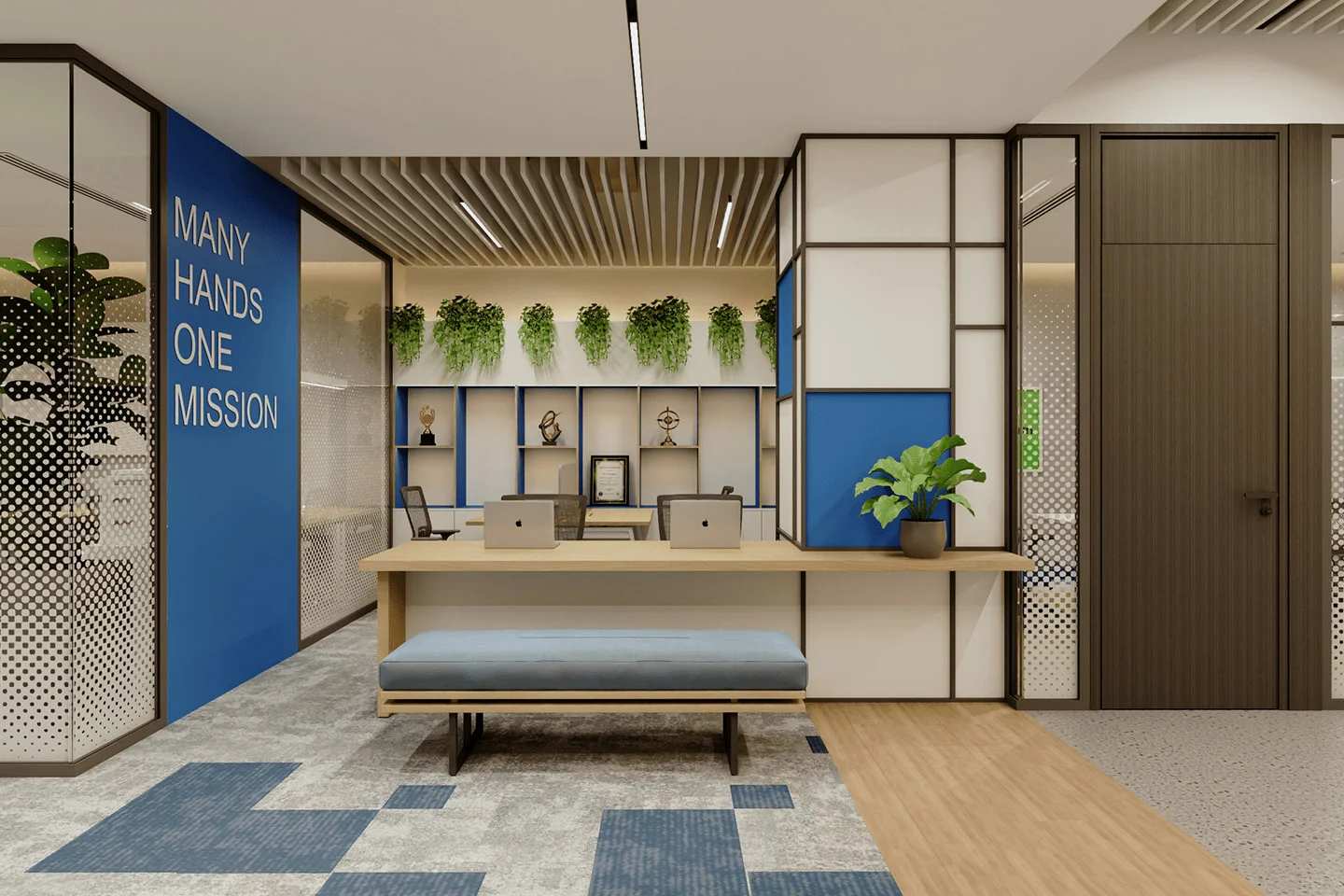 Phối cảnh thiết kế 3D nội thất văn phòng BIS